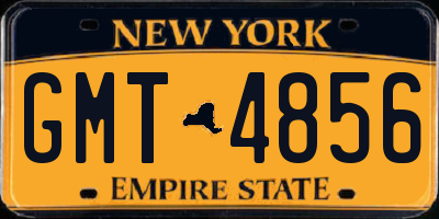 NY license plate GMT4856