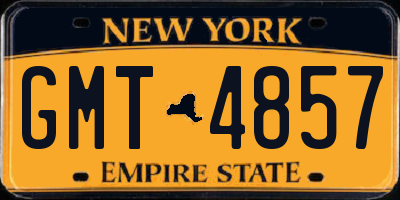 NY license plate GMT4857