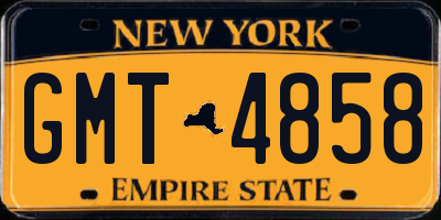 NY license plate GMT4858