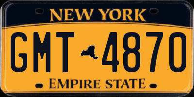 NY license plate GMT4870