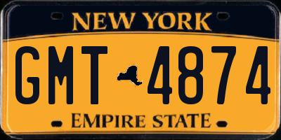 NY license plate GMT4874