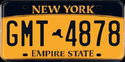NY license plate GMT4878