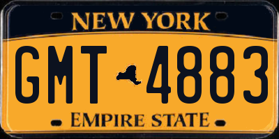 NY license plate GMT4883