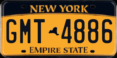 NY license plate GMT4886