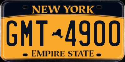 NY license plate GMT4900