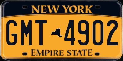NY license plate GMT4902