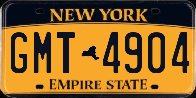 NY license plate GMT4904