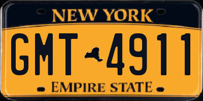 NY license plate GMT4911