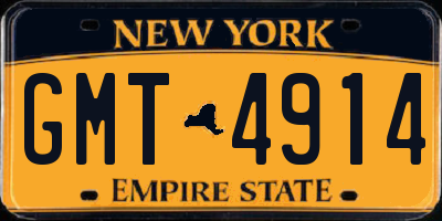 NY license plate GMT4914