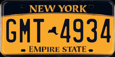 NY license plate GMT4934