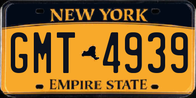 NY license plate GMT4939