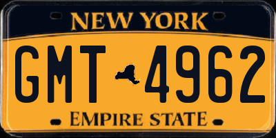 NY license plate GMT4962