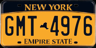 NY license plate GMT4976