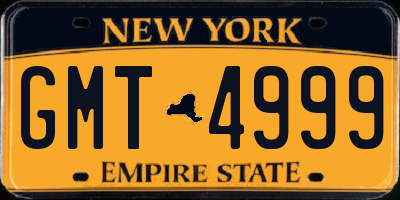 NY license plate GMT4999