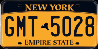 NY license plate GMT5028
