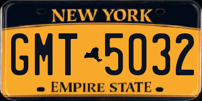 NY license plate GMT5032