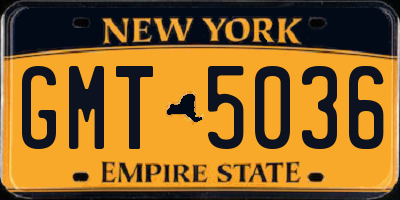 NY license plate GMT5036