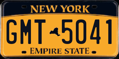 NY license plate GMT5041