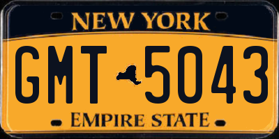 NY license plate GMT5043