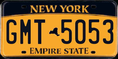 NY license plate GMT5053