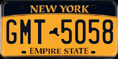 NY license plate GMT5058