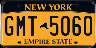 NY license plate GMT5060