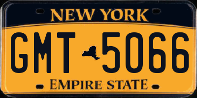 NY license plate GMT5066