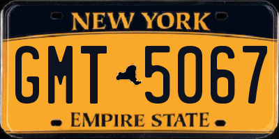 NY license plate GMT5067