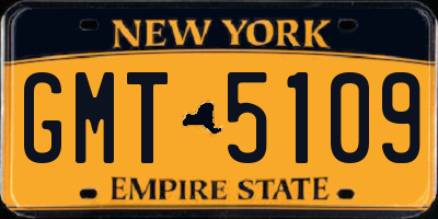 NY license plate GMT5109