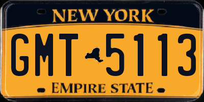 NY license plate GMT5113