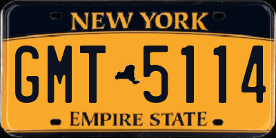 NY license plate GMT5114