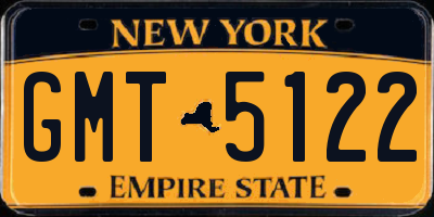 NY license plate GMT5122