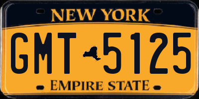 NY license plate GMT5125