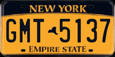 NY license plate GMT5137