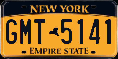 NY license plate GMT5141