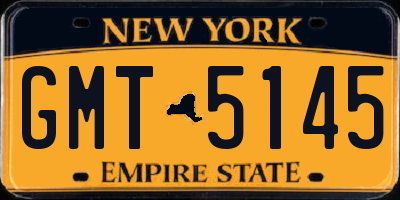 NY license plate GMT5145