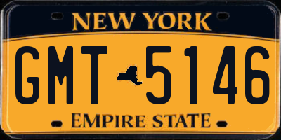 NY license plate GMT5146