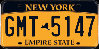 NY license plate GMT5147