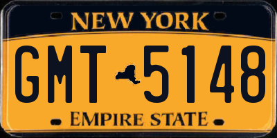 NY license plate GMT5148
