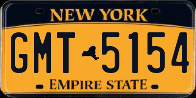 NY license plate GMT5154