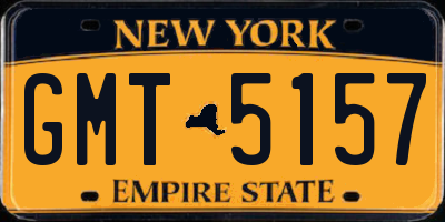 NY license plate GMT5157