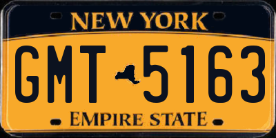 NY license plate GMT5163