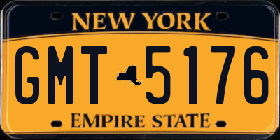 NY license plate GMT5176