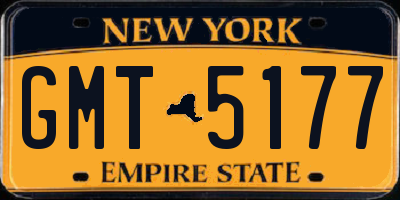 NY license plate GMT5177