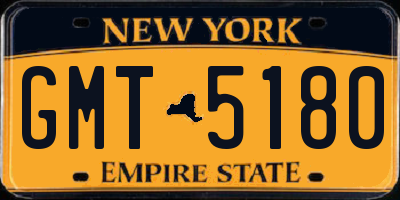 NY license plate GMT5180