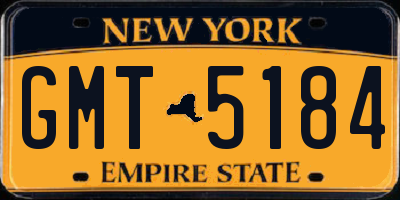 NY license plate GMT5184
