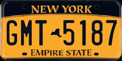 NY license plate GMT5187