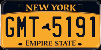 NY license plate GMT5191