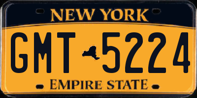 NY license plate GMT5224