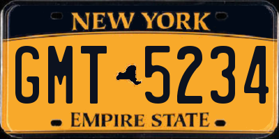 NY license plate GMT5234